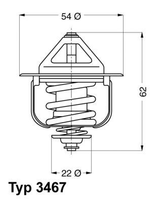 Thermostat, coolant BorgWarner (Wahler) 3467.85D