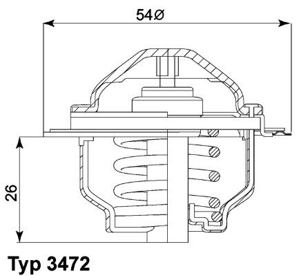 Thermostat, coolant BorgWarner (Wahler) 3472.87D