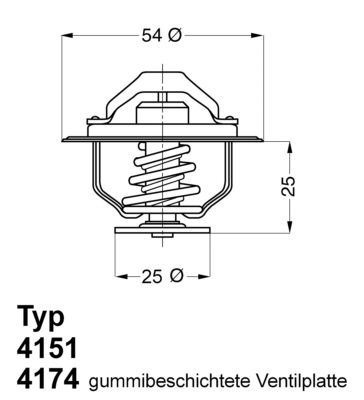 Thermostat, coolant BorgWarner (Wahler) 4174.82D