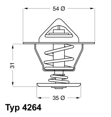 Thermostat, coolant BorgWarner (Wahler) 4264.84D