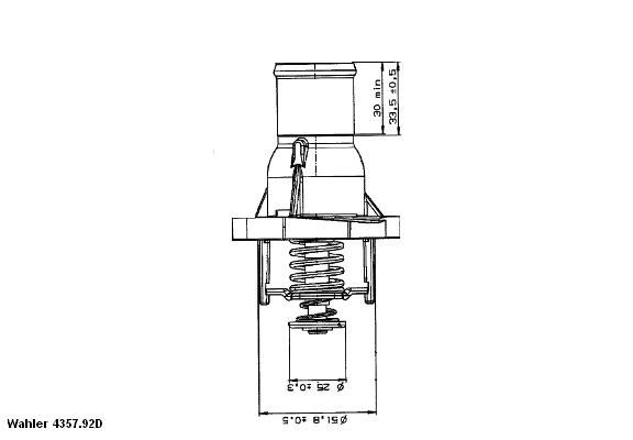 Thermostat, coolant BorgWarner (Wahler) 4357.92D