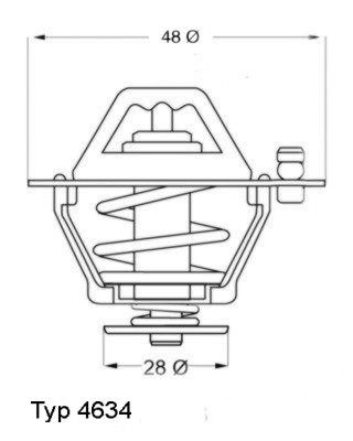 Termostatas, aušinimo skystis BorgWarner (Wahler) 4634.76