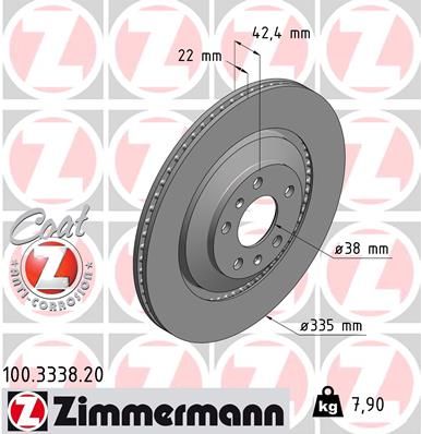 Brake Disc ZIMMERMANN 100.3338.20