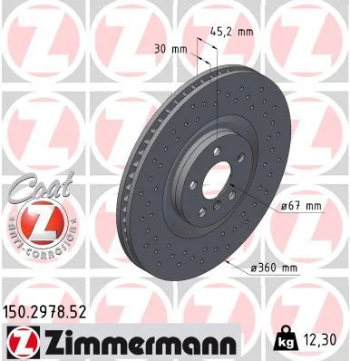 Stabdžių diskas ZIMMERMANN 150.2978.52