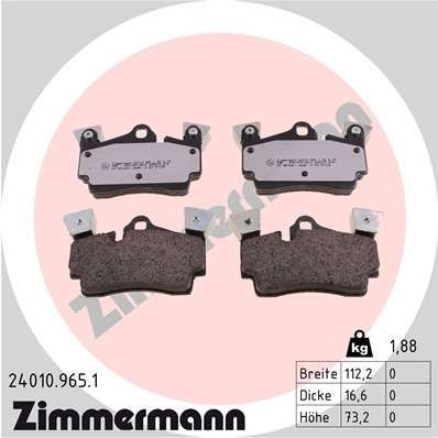 Brake Pad Set, disc brake ZIMMERMANN 24010.965.1