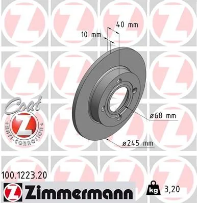 Stabdžių diskas ZIMMERMANN 100.1223.20