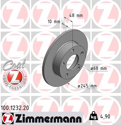 Stabdžių diskas ZIMMERMANN 100.1232.20