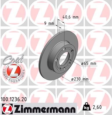 Гальмівний диск ZIMMERMANN 100.1236.20