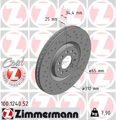 Brake Disc ZIMMERMANN 100.1240.52