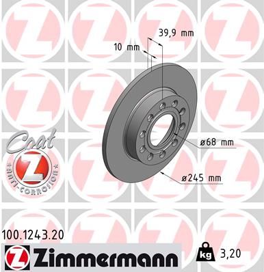 Brake Disc ZIMMERMANN 100.1243.20