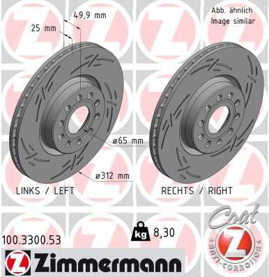 Гальмівний диск ZIMMERMANN 100.3300.53