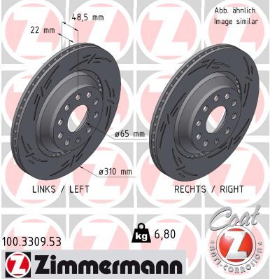 Brake Disc ZIMMERMANN 100.3309.53