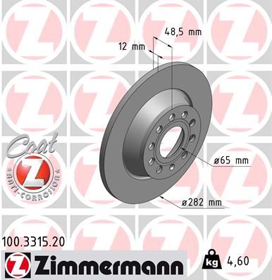 Brake Disc ZIMMERMANN 100.3315.20