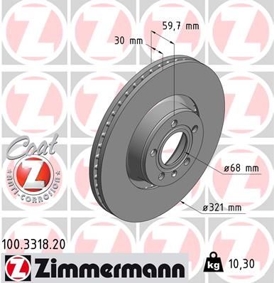 Brake Disc ZIMMERMANN 100.3318.20