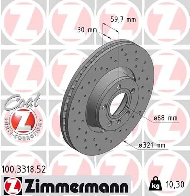 Гальмівний диск ZIMMERMANN 100.3318.52