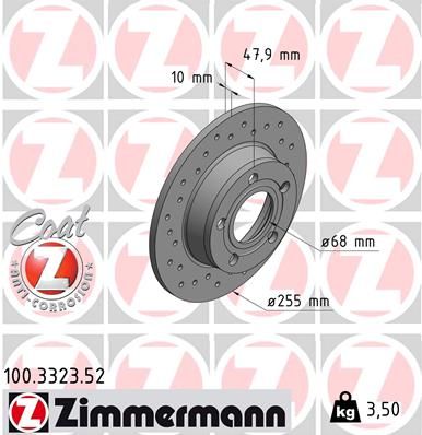 Stabdžių diskas ZIMMERMANN 100.3323.52