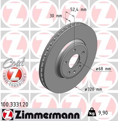 Гальмівний диск ZIMMERMANN 100.3331.20