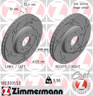 Гальмівний диск ZIMMERMANN 100.3331.53