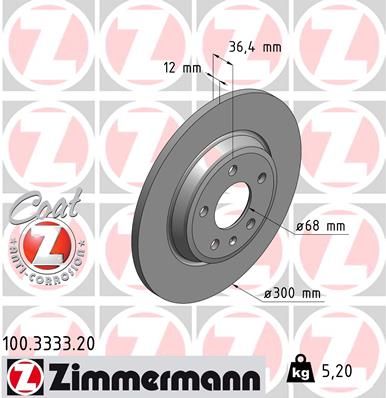 Brake Disc ZIMMERMANN 100.3333.20