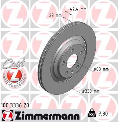 Гальмівний диск ZIMMERMANN 100.3336.20