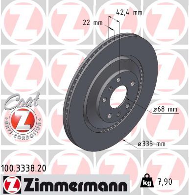 Гальмівний диск ZIMMERMANN 100.3338.20