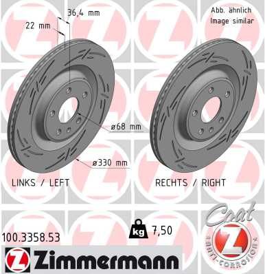 Brake Disc ZIMMERMANN 100.3358.53