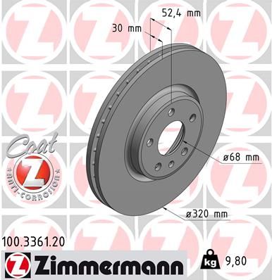 Brake Disc ZIMMERMANN 100.3361.20