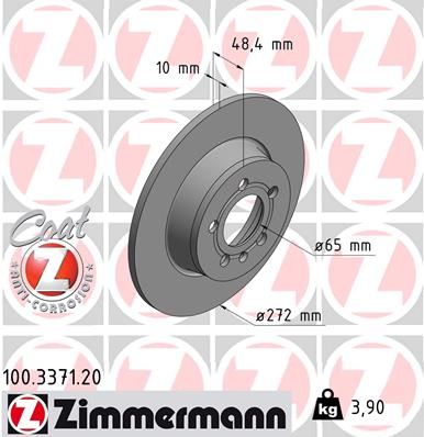 Stabdžių diskas ZIMMERMANN 100.3371.20