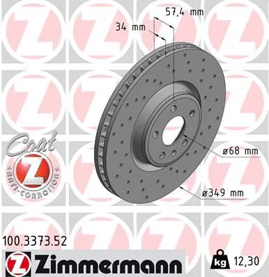 Brake Disc ZIMMERMANN 100.3373.52
