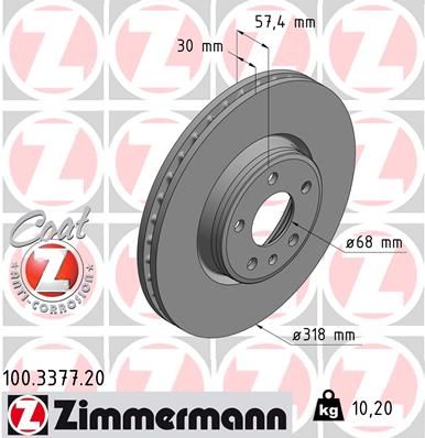 Brake Disc ZIMMERMANN 100.3377.20