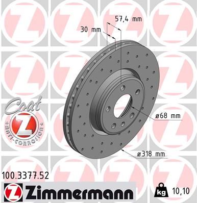 Brake Disc ZIMMERMANN 100.3377.52