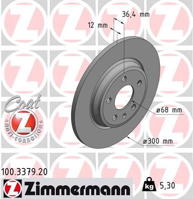 Brake Disc ZIMMERMANN 100.3379.20