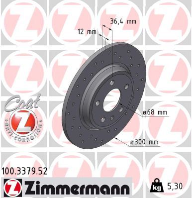 Brake Disc ZIMMERMANN 100.3379.52