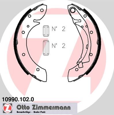 Stabdžių trinkelių komplektas ZIMMERMANN 10990.102.0