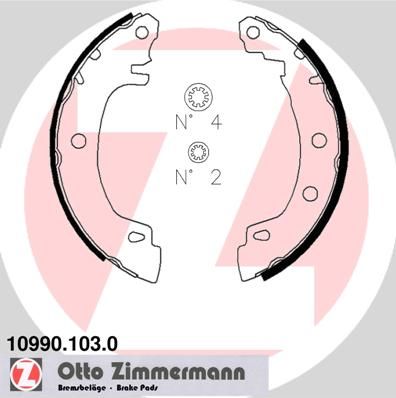 Stabdžių trinkelių komplektas ZIMMERMANN 10990.103.0