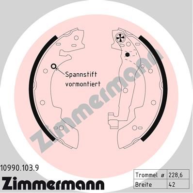 Brake Shoe Set ZIMMERMANN 10990.103.9