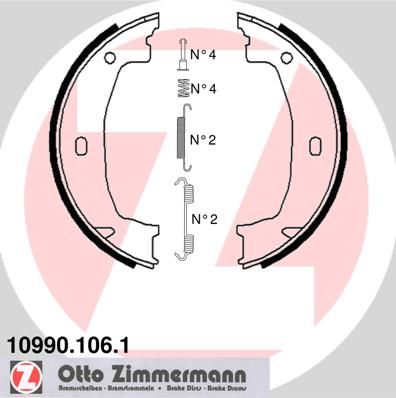 Brake Shoe Set, parking brake ZIMMERMANN 10990.106.1