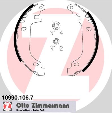 Stabdžių trinkelių komplektas ZIMMERMANN 10990.106.7