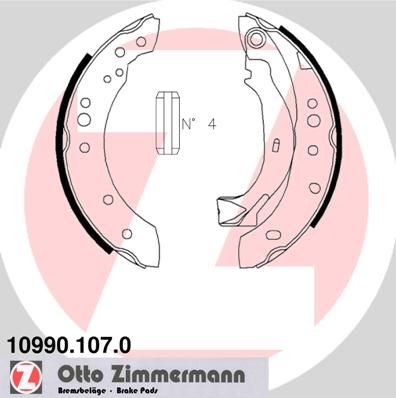 Stabdžių trinkelių komplektas ZIMMERMANN 10990.107.0