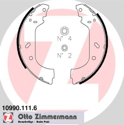 Stabdžių trinkelių komplektas ZIMMERMANN 10990.111.6