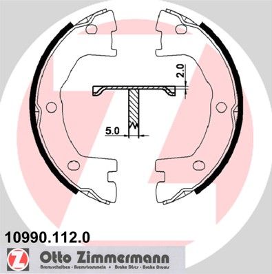 Комплект гальмівних колодок, стоянкове гальмо ZIMMERMANN 10990.112.0