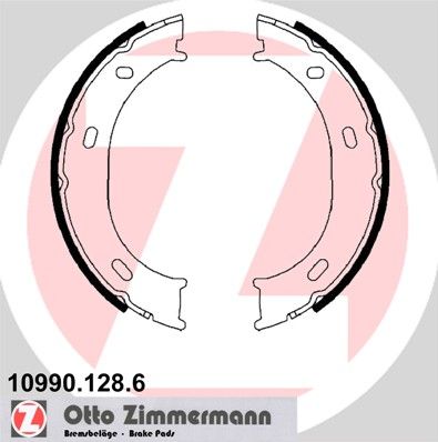 Комплект гальмівних колодок, стоянкове гальмо ZIMMERMANN 10990.128.6