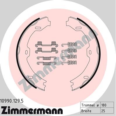 Brake Shoe Set, parking brake ZIMMERMANN 10990.129.5