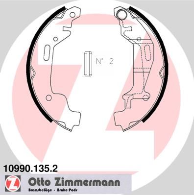 Stabdžių trinkelių komplektas ZIMMERMANN 10990.135.2