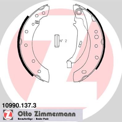 Комплект гальмівних колодок, стоянкове гальмо ZIMMERMANN 10990.137.3