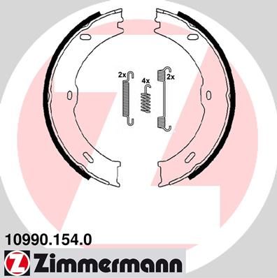 Stabdžių trinkelių komplektas, stovėjimo stabdis ZIMMERMANN 10990.154.0