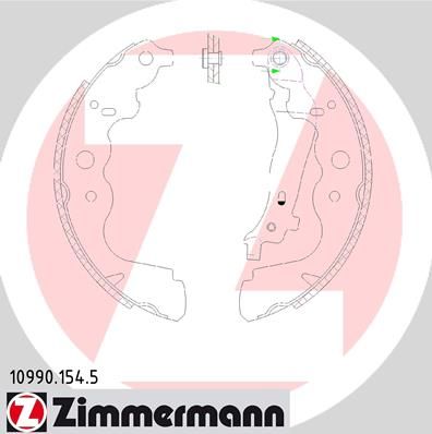 Stabdžių trinkelių komplektas ZIMMERMANN 10990.154.5