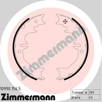 Brake Shoe Set, parking brake ZIMMERMANN 10990.156.5
