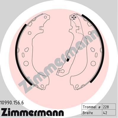 Stabdžių trinkelių komplektas ZIMMERMANN 10990.156.6