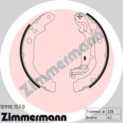 Brake Shoe Set ZIMMERMANN 10990.157.0